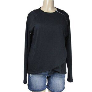 HADLEY Smartpak Equestrian Horse Riding Black Crossover Thick Knit Top Shirt L